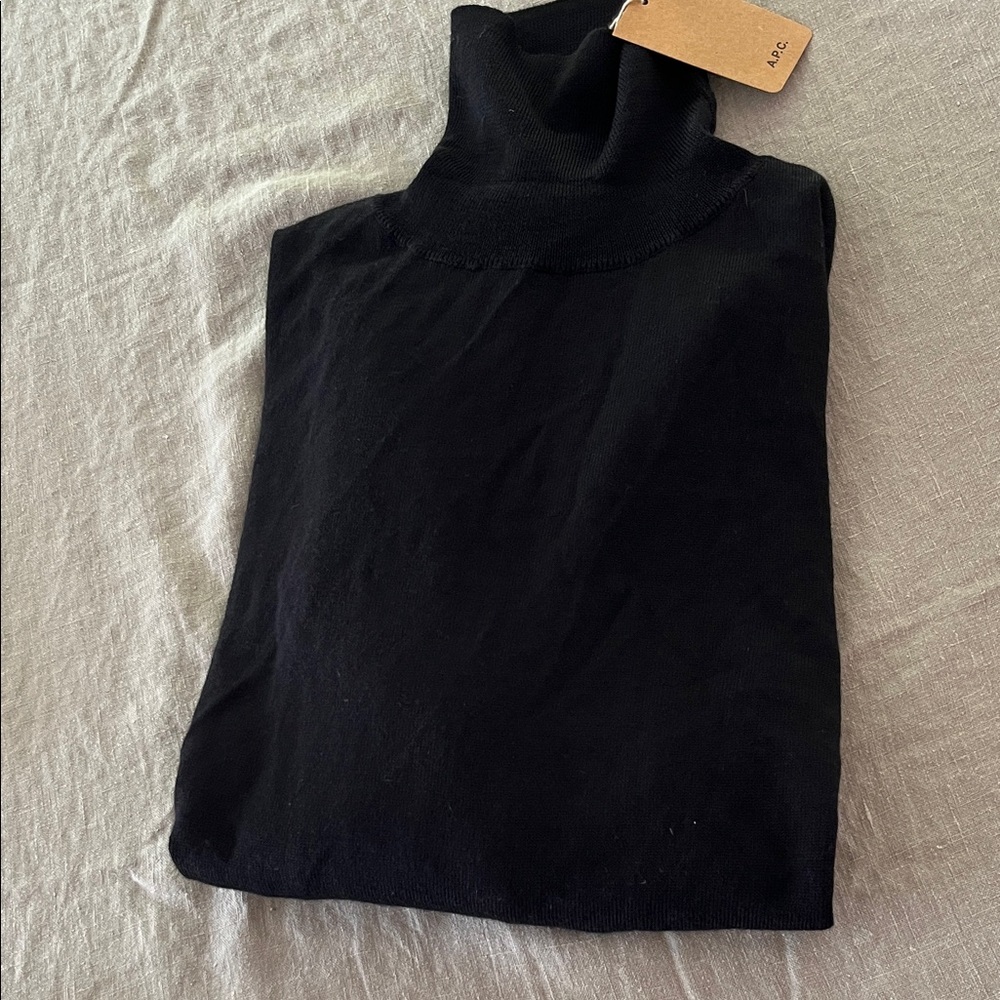 A.P.C. Black Knit Turtleneck Top